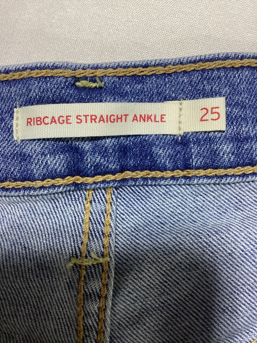 High-Rise Ribcage Straight Ankle Jeans in Light Blue - Picture 6 of 13
